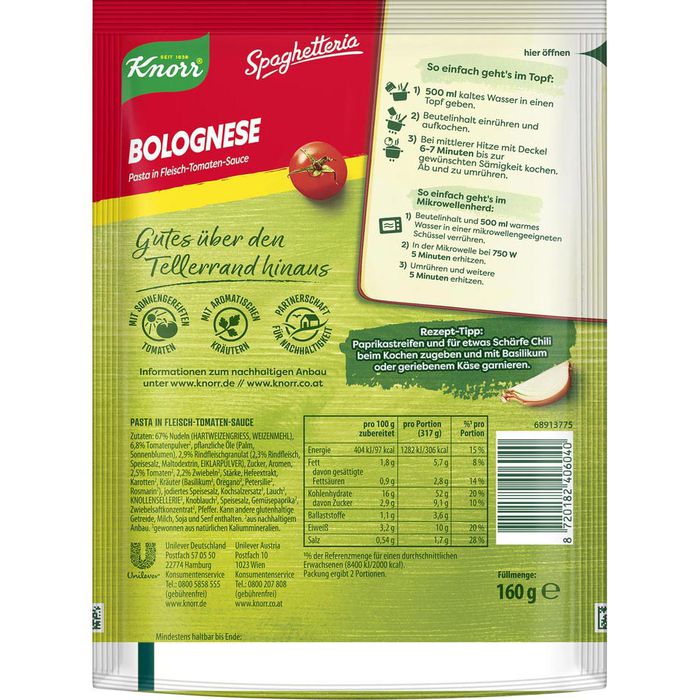 Produktbild für Fertiggericht Knorr Spaghetteria